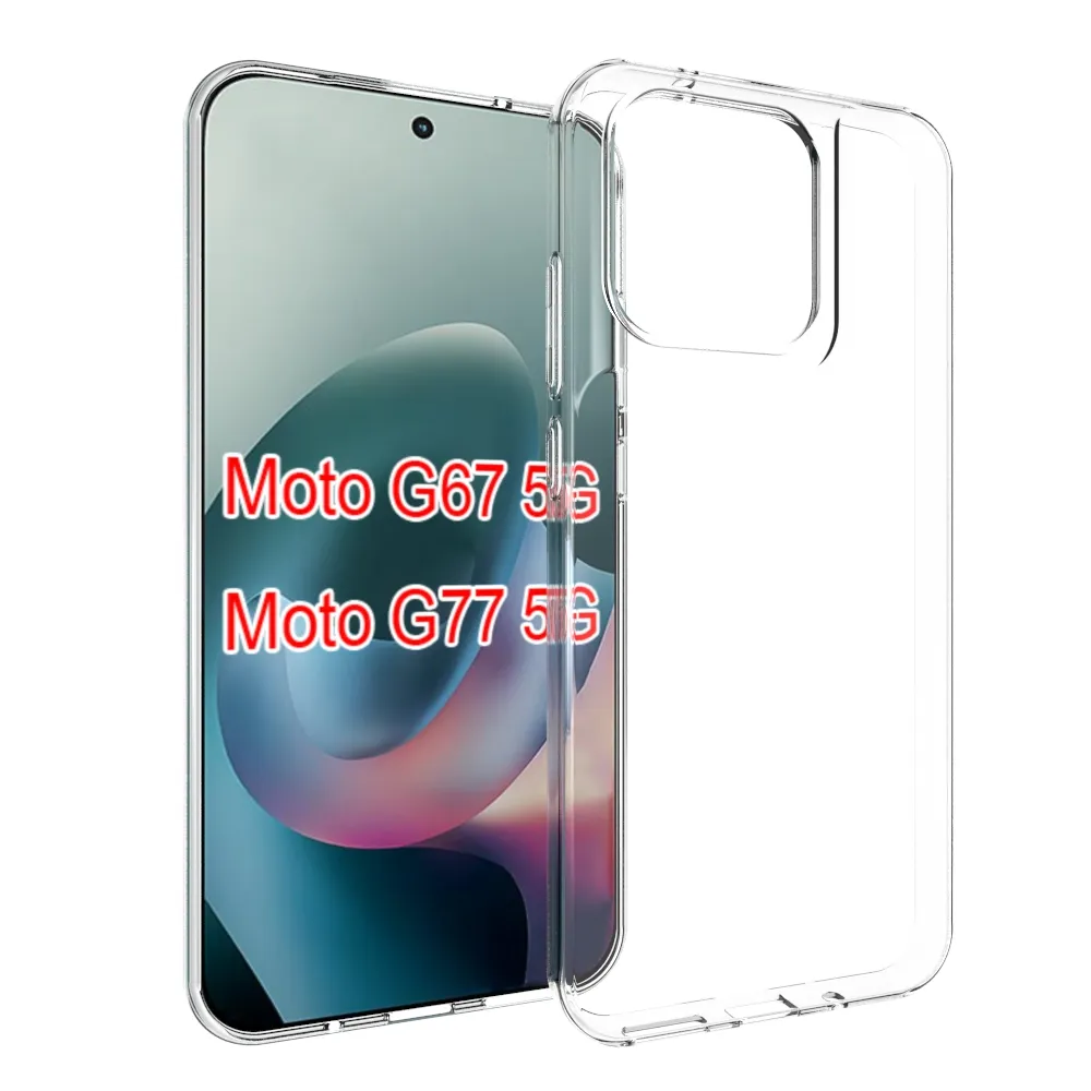 For Motorola Moto G67 5G Transparent Shockproof Scratch Resistant Soft TPU Back Cover Case