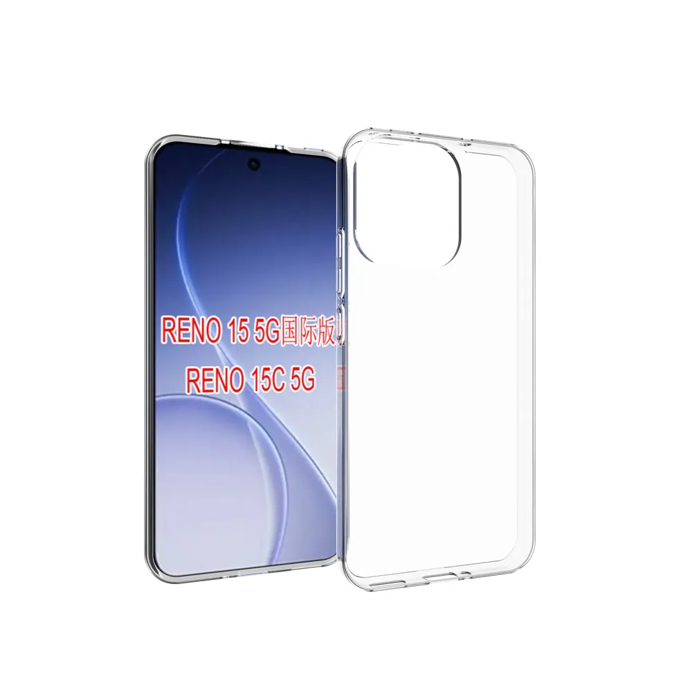 For OPPO RENO 15 5G Transparent Shockproof Scratch Resistant Soft TPU Back Cover Case