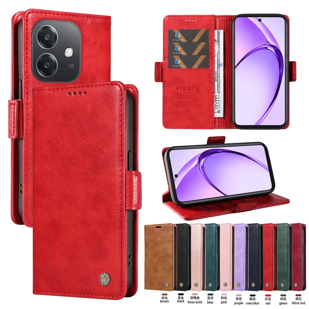 YIKATU YK-007 For OPPO A60 5G Leather Phone Cover Magnetic Side Clasps Protective Case