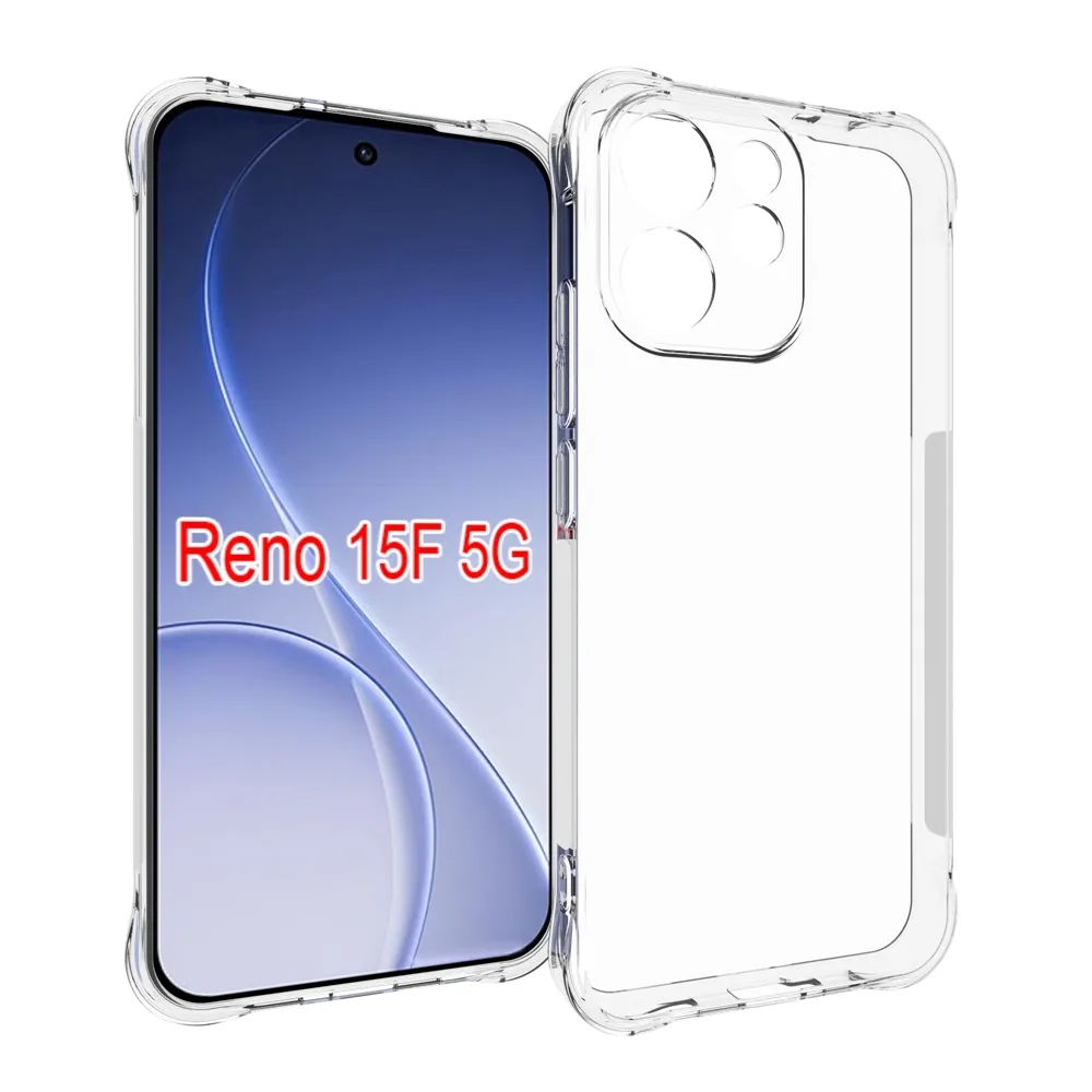 OPPO RENO 15F 5G Anti-Fingerprint Non-Slip Waterproof Four Corners Shockproof Transparent Soft TPU Back Cover Protective Case