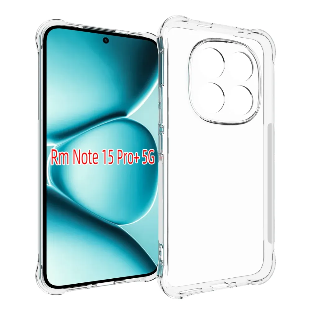 Xiaomi Redmi Note 15 Pro Plus 5G Anti-Fingerprint Non-Slip Waterproof Four Corners Shockproof Transparent Soft TPU Back Cover Protective Case