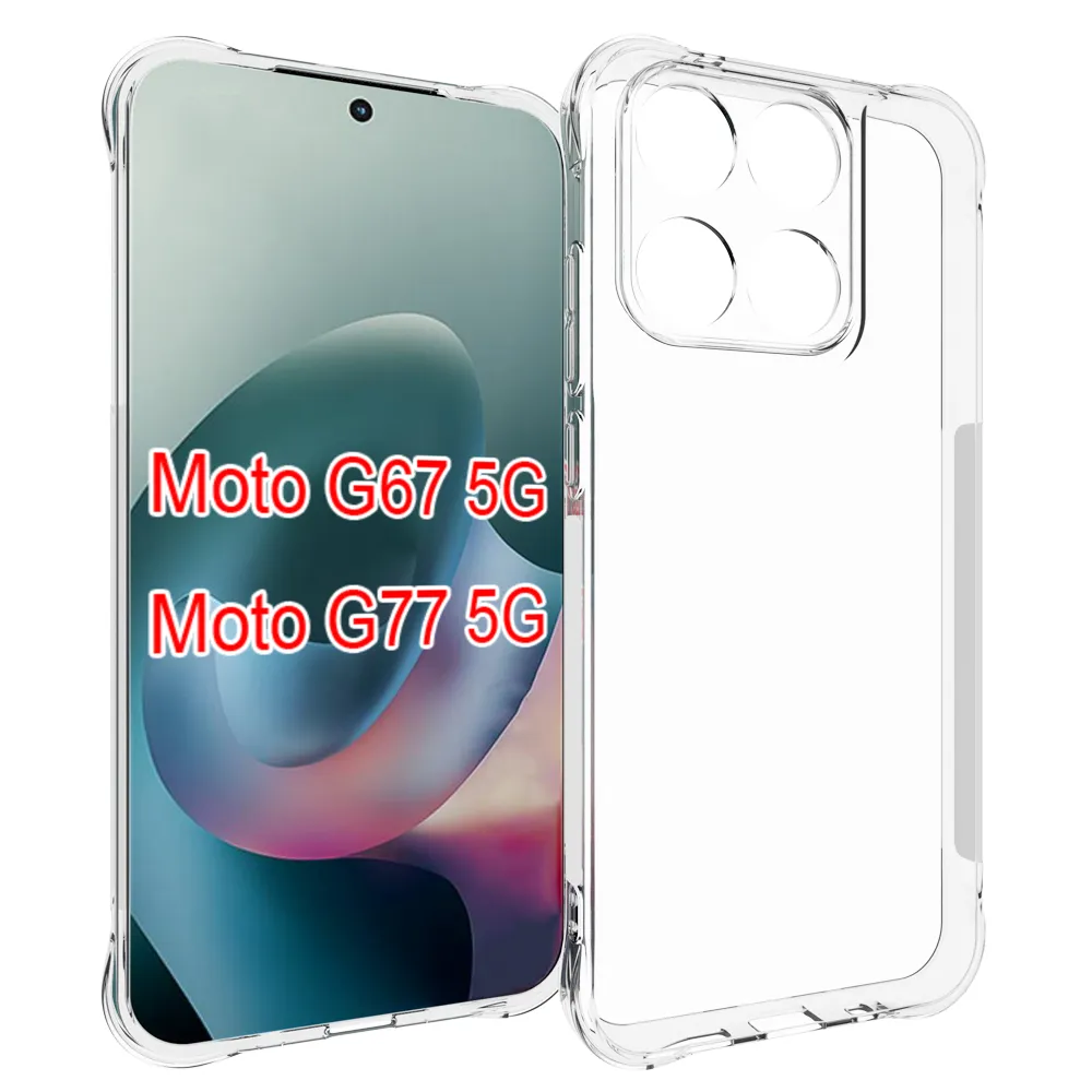 Motorola Moto G67 5G Anti-Fingerprint Non-Slip Waterproof Four Corners Shockproof Transparent Soft TPU Back Cover Protective Case