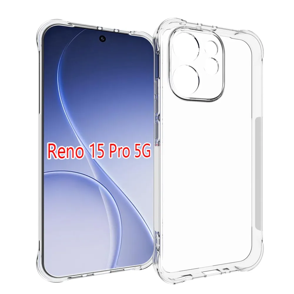 OPPO RENO 15 Pro 5G Anti-Fingerprint Non-Slip Waterproof Four Corners Shockproof Transparent Soft TPU Back Cover Protective Case