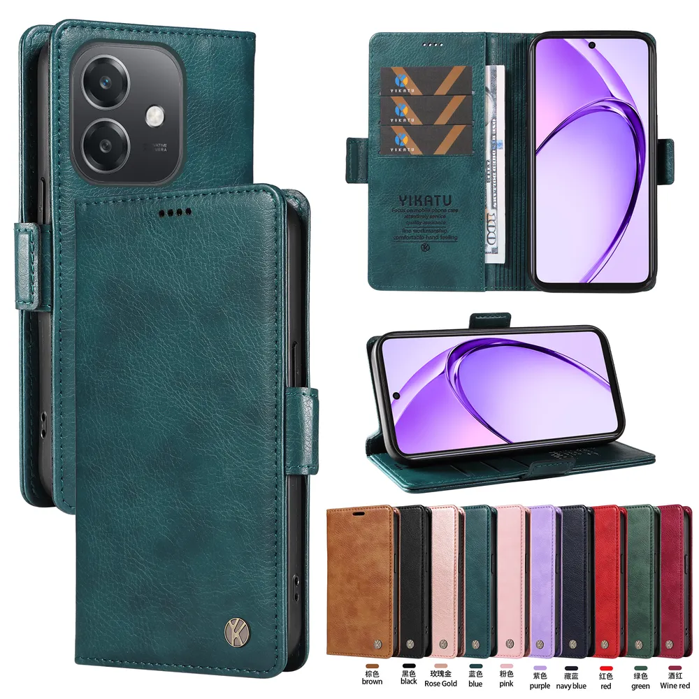 YIKATU YK-007 For OPPO A5X Leather Phone Cover Magnetic Side Clasps Protective Case