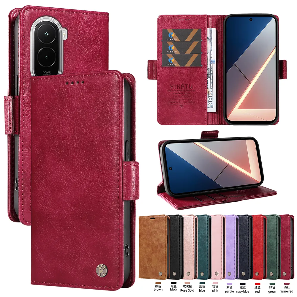 YIKATU YK-007 For Xiaomi POCO M7 4G 169mm Leather Phone Cover Magnetic Side Clasps Protective Case