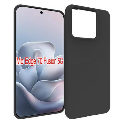 For Motorola Edge 70 Fusion Black Matte Shockproof Durable Soft TPU Back Cover Phone Case 
