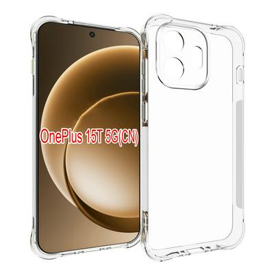 OnePlus 15T Anti-Fingerprint Non-Slip Waterproof Four Corners Shockproof Transparent Soft TPU Back Cover Protective Case