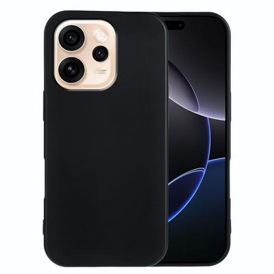 For Oppo Reno 15 Black Matte Shockproof Durable Soft TPU Back Cover Phone Case 