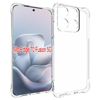 Motorola Edge 70 Fusion Anti-Fingerprint Non-Slip Waterproof Four Corners Shockproof Transparent Soft TPU Back Cover Protective Case