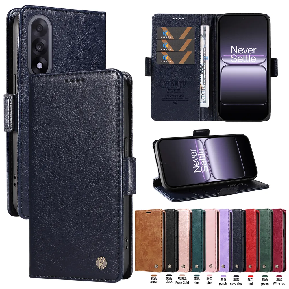 YIKATU YK-007 For Oneplus Nord 5 5G Leather Phone Cover Magnetic Side Clasps Protective Case