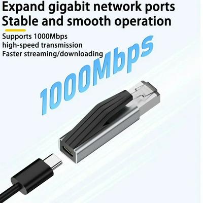 USB C to Ethernet Adapter, Portable 1Gbps Gigabit RJ45 to Type-C Network LAN Hub for MacBook Pro/Air, Phone XPS Switch Router