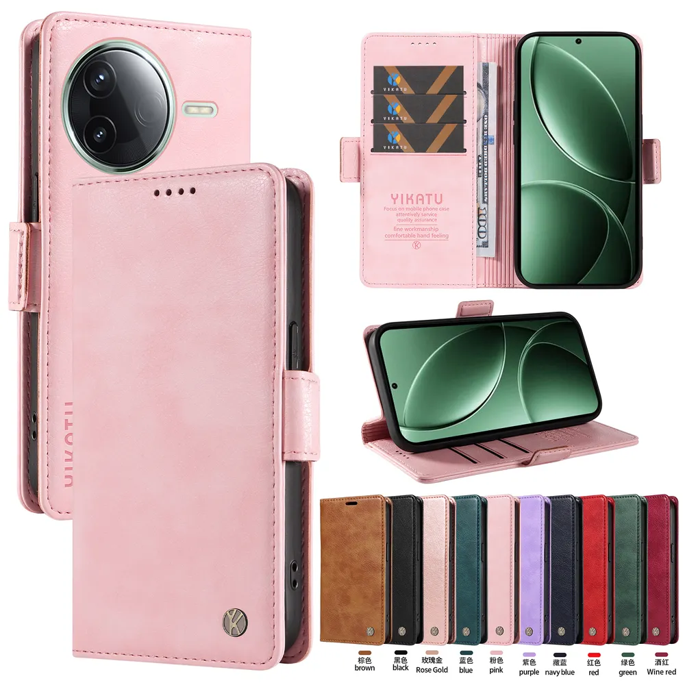 YIKATU YK-007 For Xiaomi Redmi K80 5G Leather Phone Cover Magnetic Side Clasps Protective Case