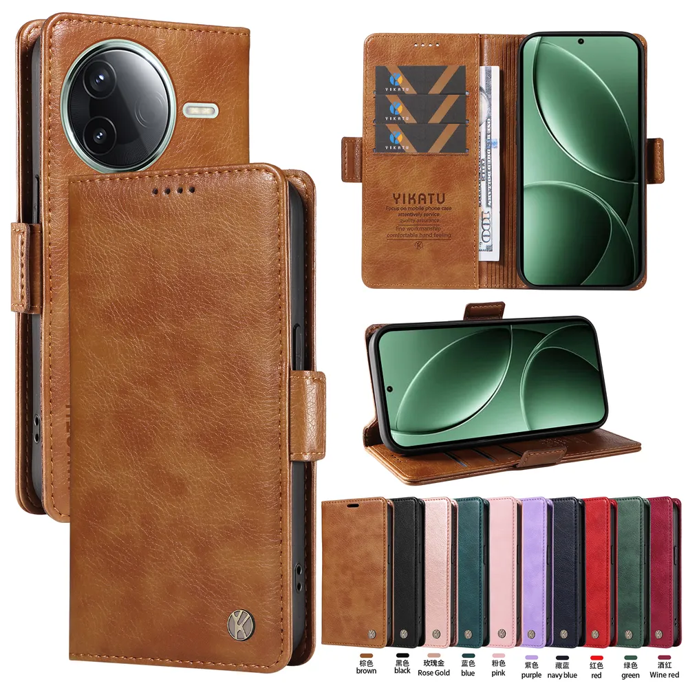 YIKATU YK-007 For Xiaomi Redmi K80 Pro 5G Leather Phone Cover Magnetic Side Clasps Protective Case