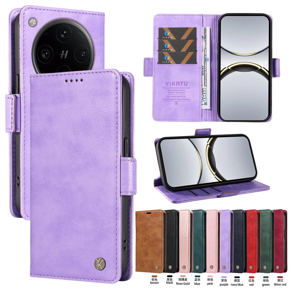 YIKATU YK-007 For OPPO Find X8 Pro 5G Leather Phone Cover Magnetic Side Clasps Protective Case