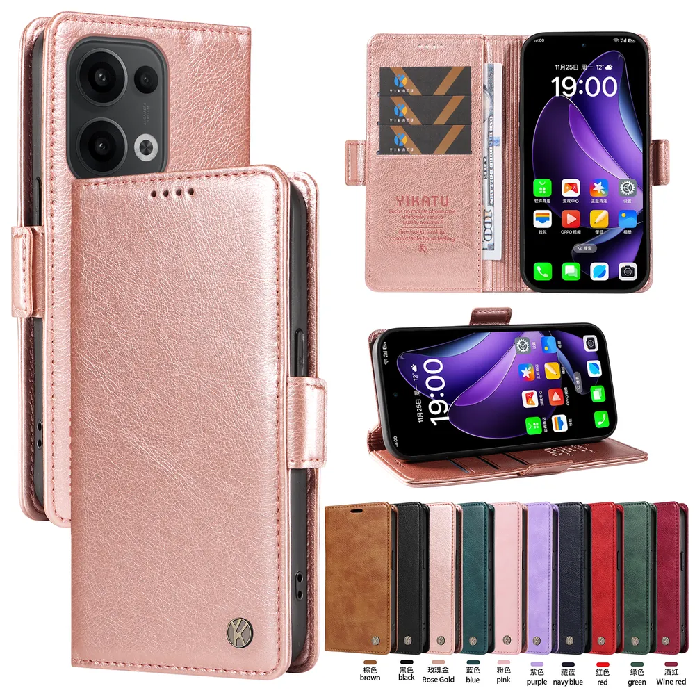 YIKATU YK-007 For OPPO Reno 13 5G Leather Phone Cover Magnetic Side Clasps Protective Case
