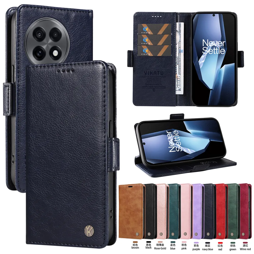 YIKATU YK-007 For Oneplus ACE 5 Pro 5G Leather Phone Cover Magnetic Side Clasps Protective Case
