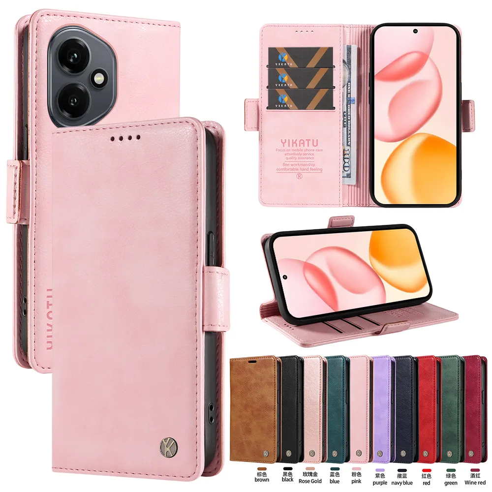 YIKATU YK-007 For Honor 400 5G Leather Phone Cover Magnetic Side Clasps Protective Case