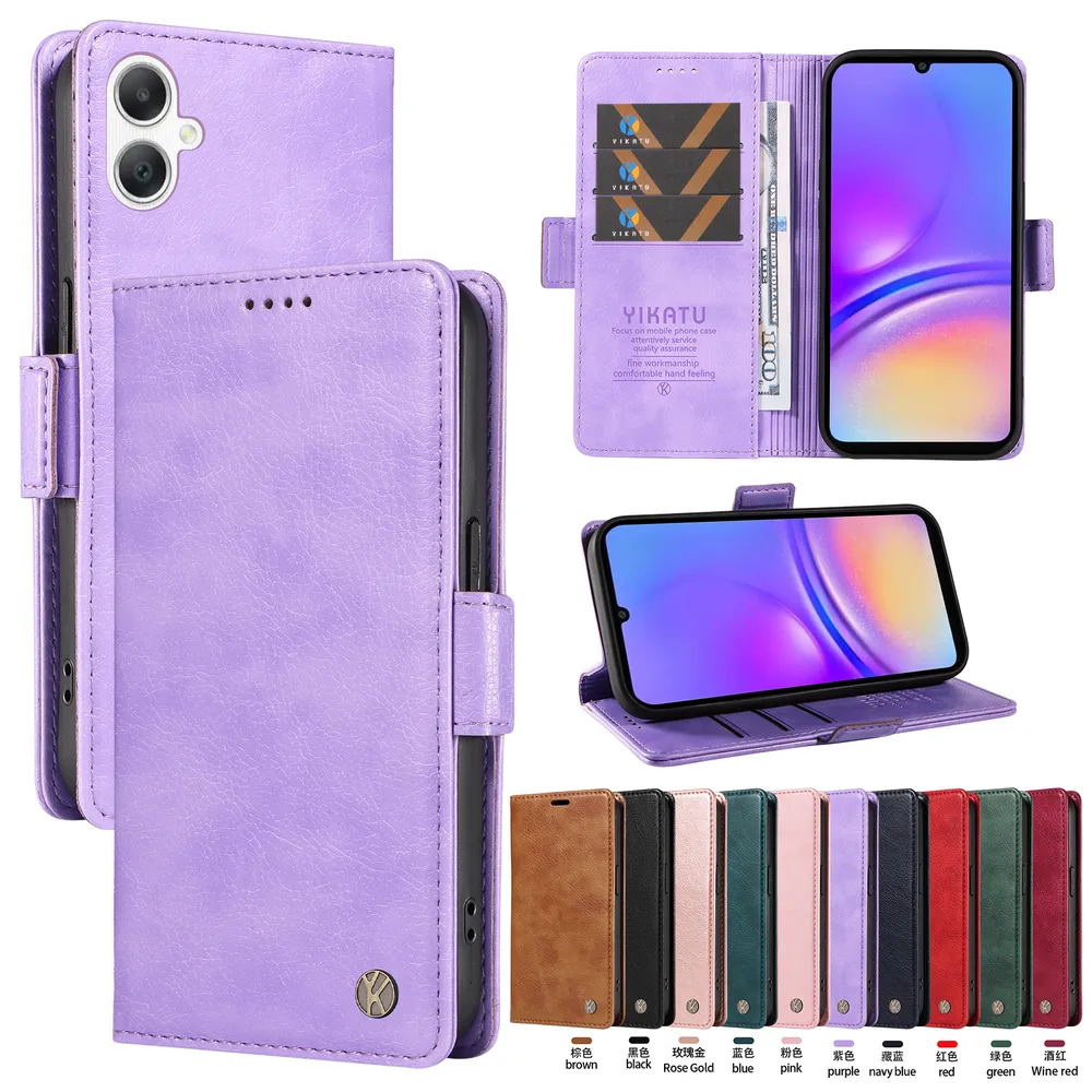 YIKATU YK-007 For Samsung Galaxy A07 5G Leather Phone Cover Magnetic Side Clasps Protective Case