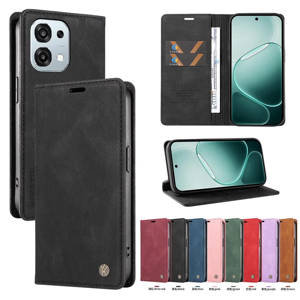 YIKATU YK-004 For Oppo F31 5G Magnetic Case Skin-touch Leather Stand Wallet Phone Cover 