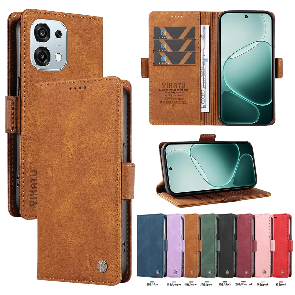 YIKATU YK-005 For Oppo F31 5G PU Leather Wallet Case Skin-touch Stand Magnetic Closure Phone Cover