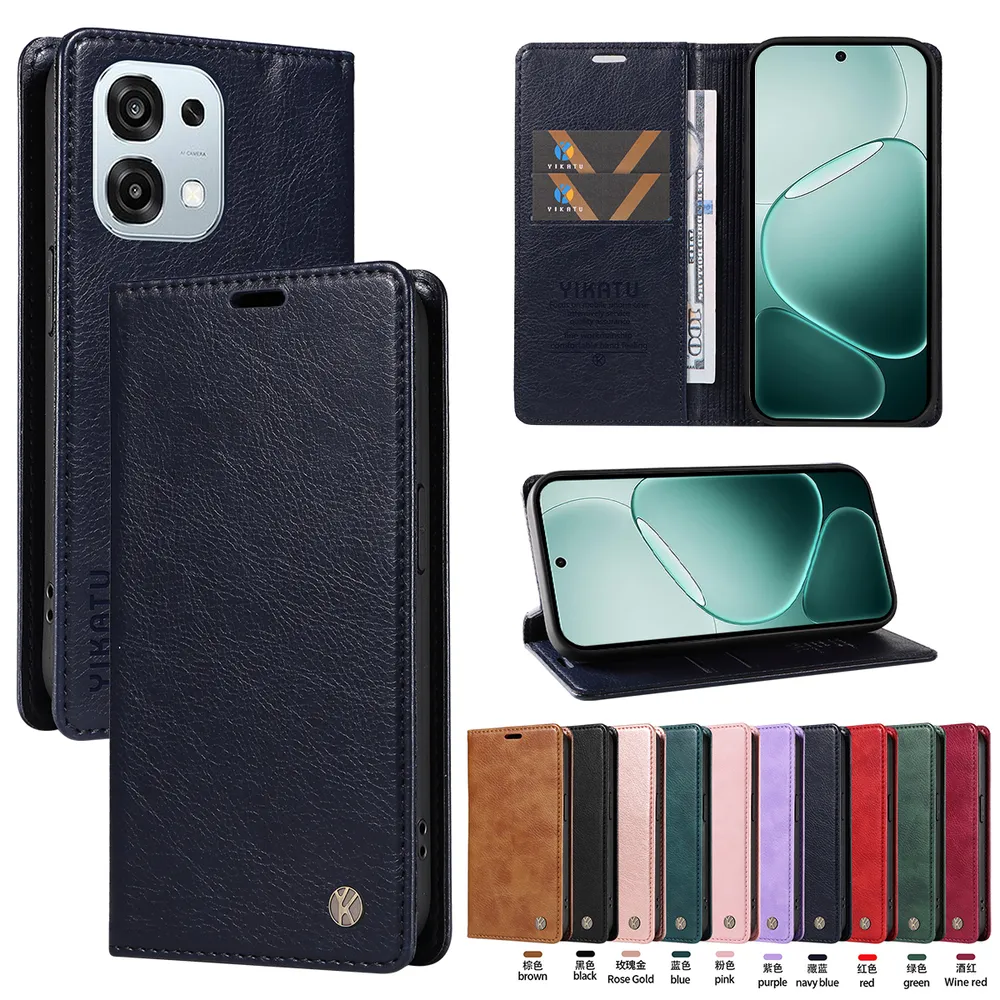 YIKATU YK-006 For Oppo A6 5G Leather Wallet Case Magnetic Closing Flip Phone Cover