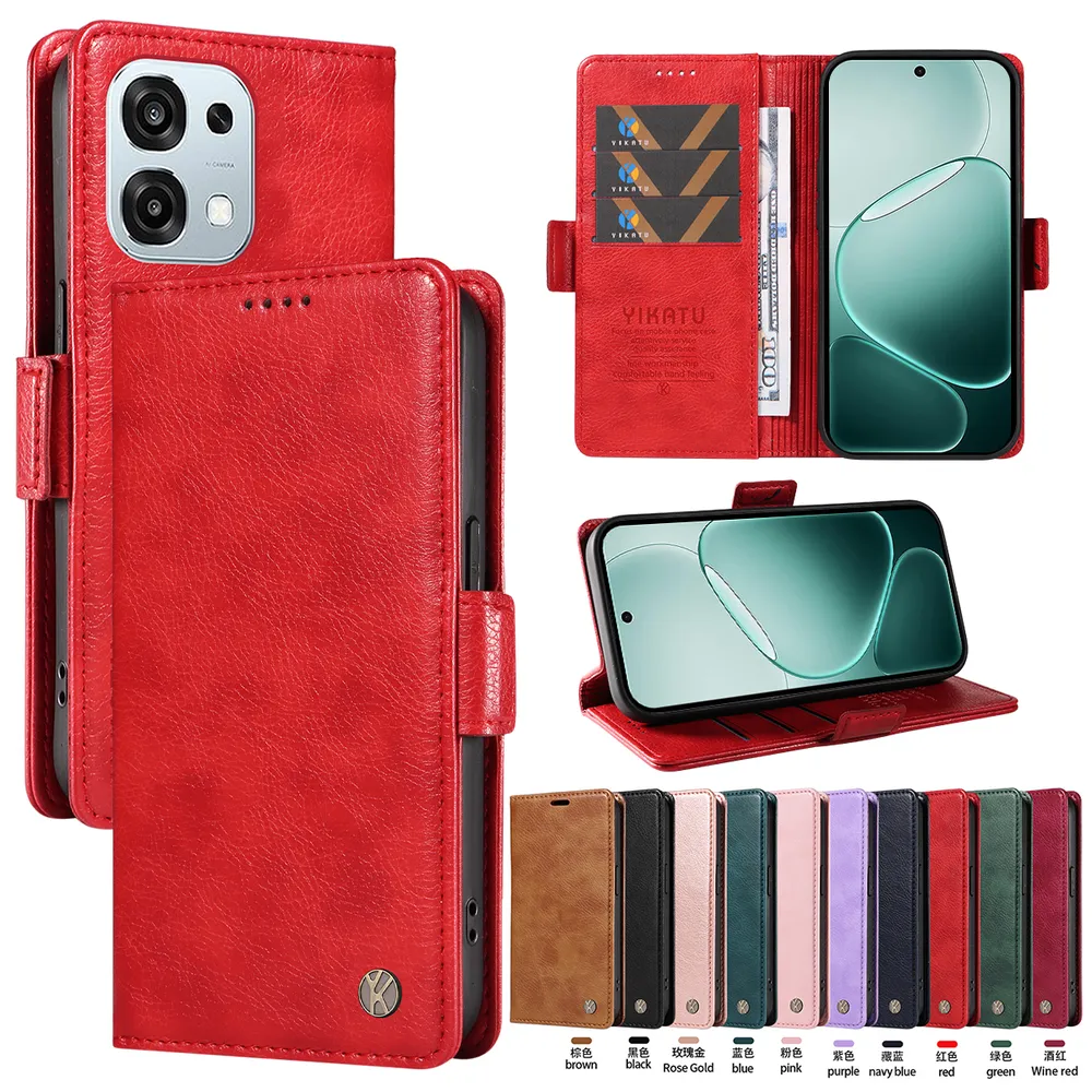 YIKATU YK-007 For Oppo A6 Pro Leather Phone Cover Magnetic Side Clasps Protective Case