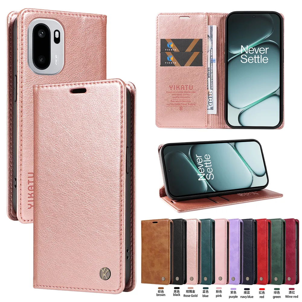 YIKATU YK-006 For Oneplus Ace 6 5G Leather Wallet Case Magnetic Closing Flip Phone Cover