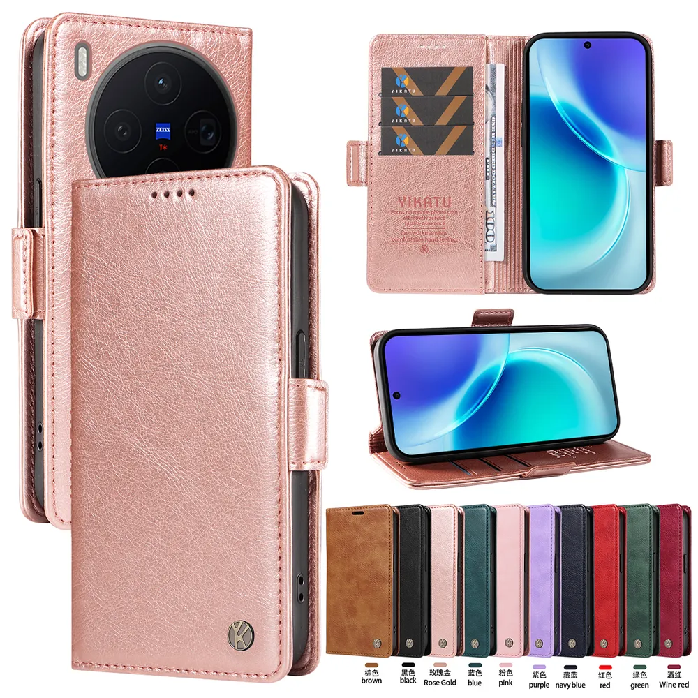 YIKATU YK-007 For VIVO X300 Leather Phone Cover Magnetic Side Clasps Protective Case