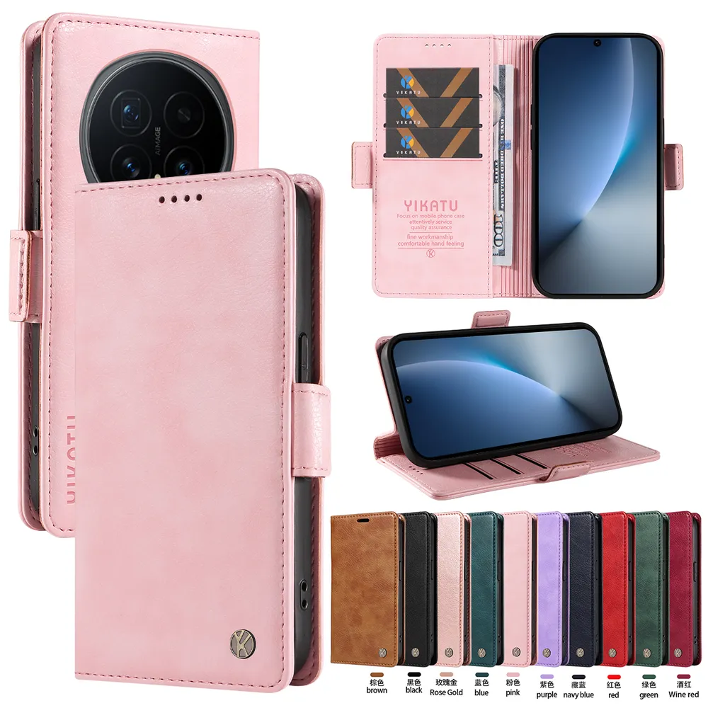 YIKATU YK-007 For Honor Magic 8 Leather Phone Cover Magnetic Side Clasps Protective Case