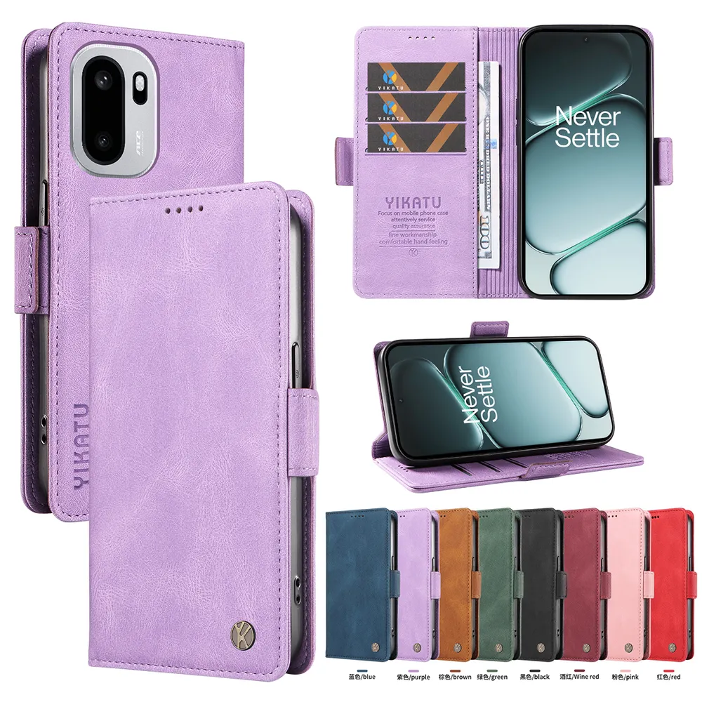 YIKATU YK-005 For Oneplus Ace 6 5G PU Leather Wallet Case Skin-touch Stand Magnetic Closure Phone Cover