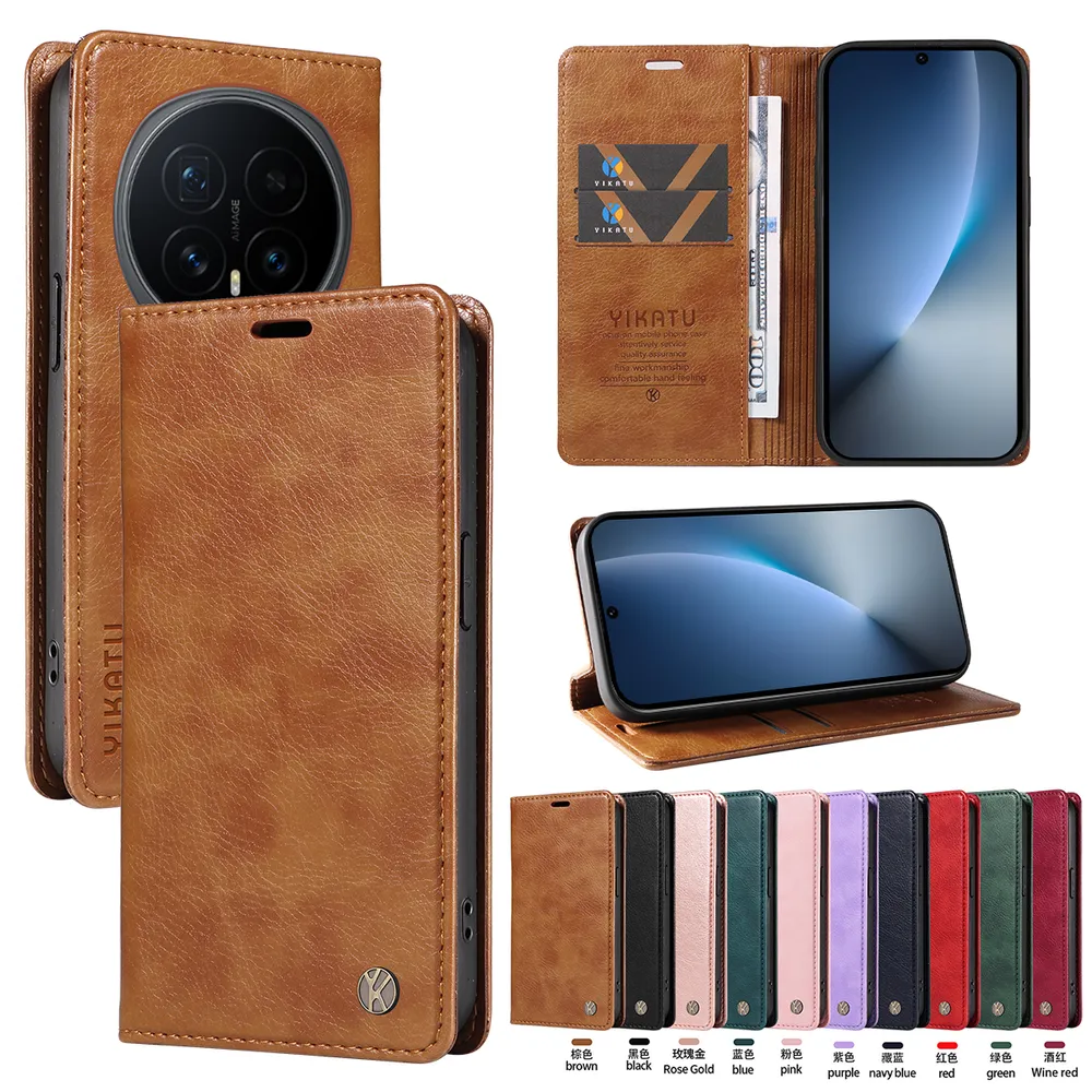 YIKATU YK-006 For Honor Magic 8 Leather Wallet Case Magnetic Closing Flip Phone Cover