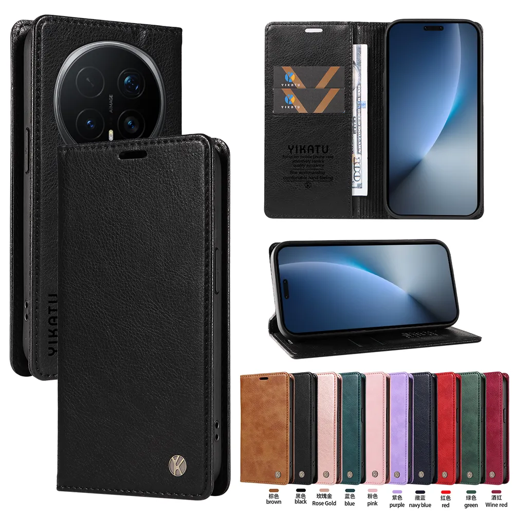 YIKATU YK-006 For Honor Magic 8 Pro Leather Wallet Case Magnetic Closing Flip Phone Cover