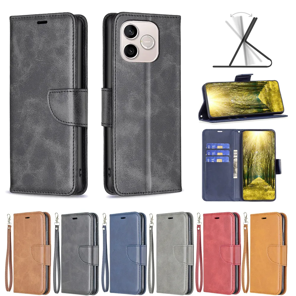 For Honor 600 Lite Solid Color Sheep Pattern Scratch Resistant Wallet Leather Case