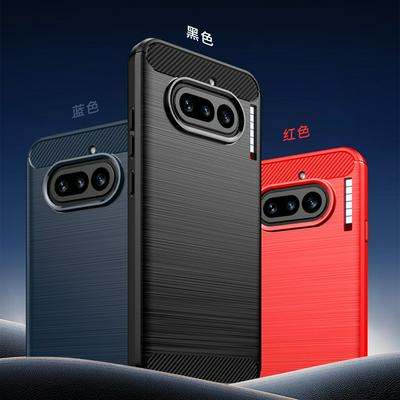 For Nothing Phone 4A Carbon Fiber Drawing Series Scratch Resistant Shock Absorption Soft TPU Back Cover Case