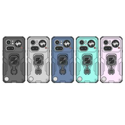 For Nothing Phone 4A Pro Case Rotatable Ring Kickstand PC + TPU Shockproof Phone Cover