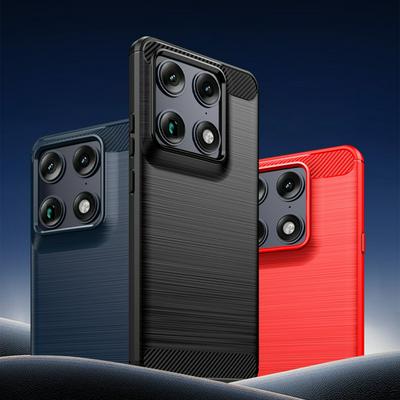 For Motorola X70 Air Pro Carbon Fiber Drawing Series Scratch Resistant Shock Absorption Soft TPU Back Cover Case
