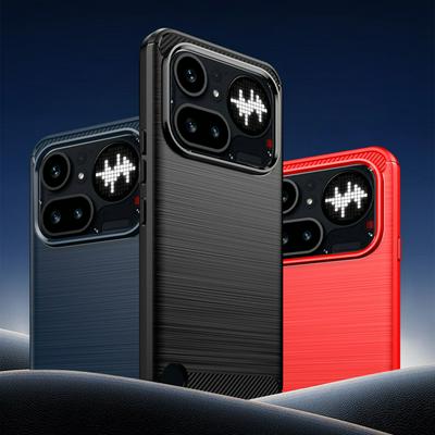 For Nothing Phone 4A Pro Carbon Fiber Drawing Series Scratch Resistant Shock Absorption Soft TPU Back Cover Case