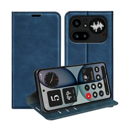 For Nothing Phone 4A Pro Skin Feel Magnetic Attraction Flip Leather Wallet Case with Card Slot and Stand