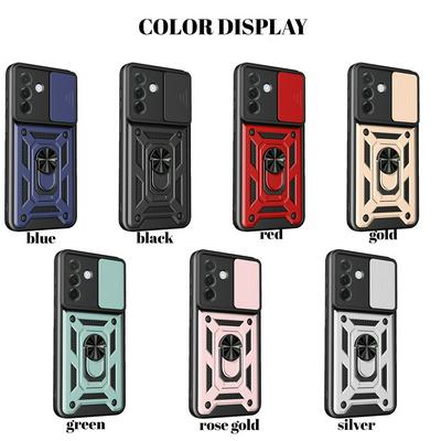 Samsung Galaxy A27 Ring Holder Kickstand Camera Slide Cover Design PC + TPU Phone Back Cover Case
