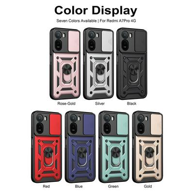 Xiaomi Redmi A7pro 4G Ring Holder Kickstand Camera Slide Cover Design PC + TPU Phone Back Cover Case