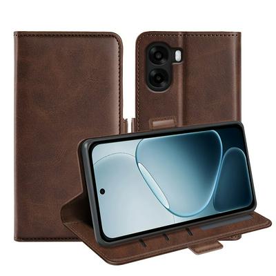 For OPPO A6/A6T Pro/A6S/A6X Double Buckle Wallet Style Folio Flip Leather Case with Stand and Card Slots Function