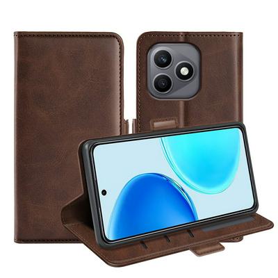 For Honor X8D Double Buckle Wallet Style Folio Flip Leather Case with Stand and Card Slots Function
