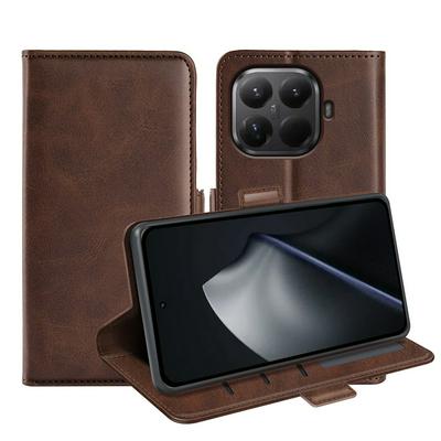 For Xiaomi 17T Double Buckle Wallet Style Folio Flip Leather Case with Stand and Card Slots Function