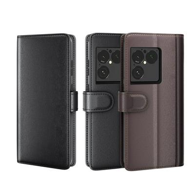 For Sony Xperia 1 VIII Side Flip Wallet Style Genuine Leather + Soft TPU Card Slots with Stand and Magnetic Buckle Case 