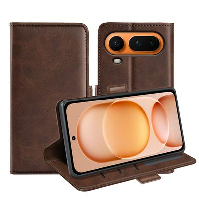 For Honor Magic 8 Pro Ari Double Buckle Wallet Style Folio Flip Leather Case with Stand and Card Slots Function