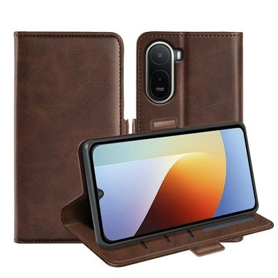 For Xiaomi Redmi A7 Pro 4G Double Buckle Wallet Style Folio Flip Leather Case with Stand and Card Slots Function