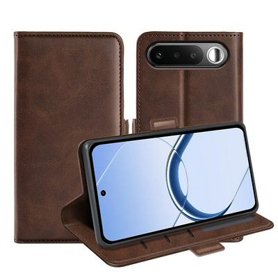 For OPPO Realme 16 Double Buckle Wallet Style Folio Flip Leather Case with Stand and Card Slots Function
