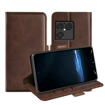 For SONY Xperia 1 Viii Double Buckle Wallet Style Folio Flip Leather Case with Stand and Card Slots Function