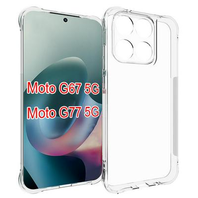 Motorola G87/G77 Anti-Fingerprint Non-Slip Waterproof Four Corners Shockproof Transparent Soft TPU Back Cover Protective Case