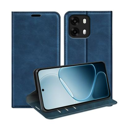 For Oppo A6/A6X/A6T Pro Skin Feel Magnetic Attraction Flip Leather Wallet Case with Card Slot and Stand